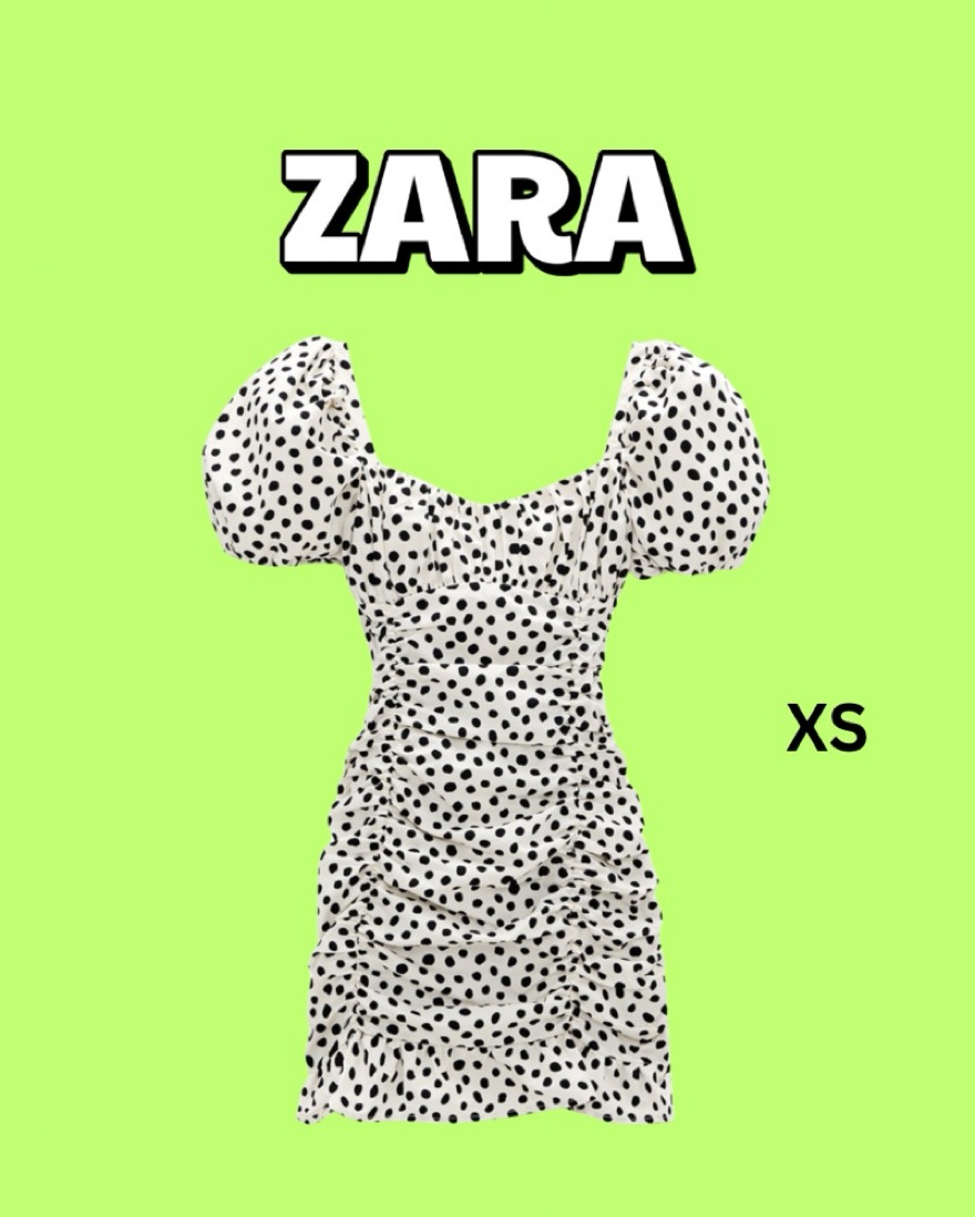 zara polka dot dress green Green And Black Polka Dot Dress by Zara