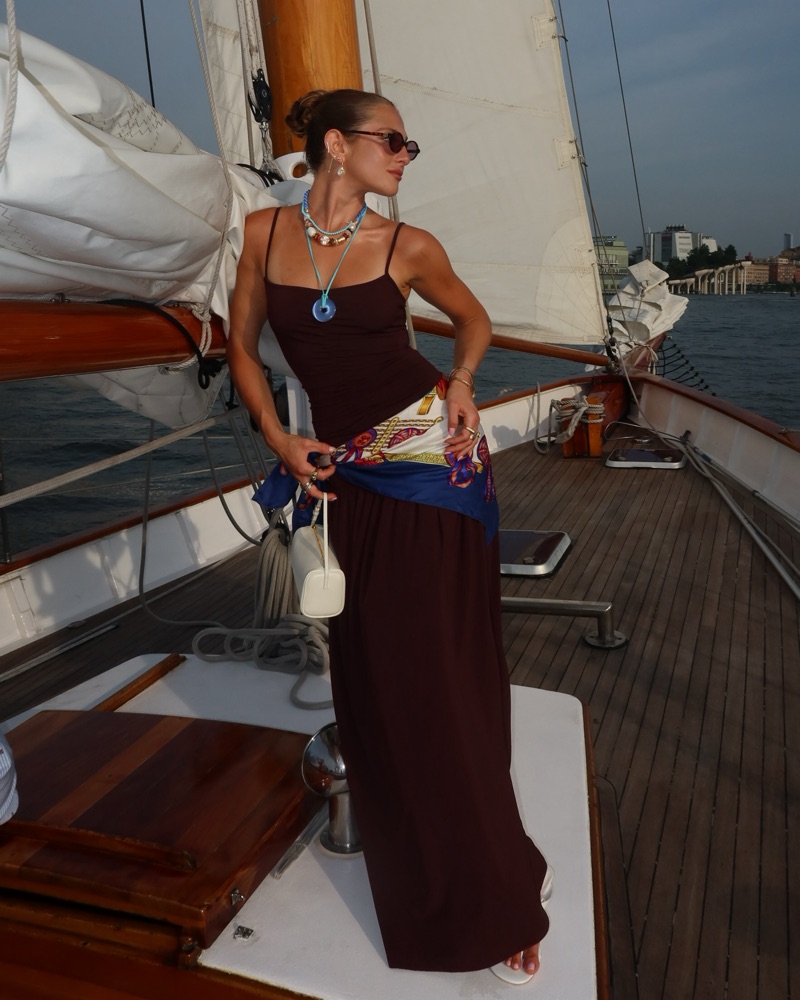we wore what ruched front scoop maxi dress Ruched Front Scoop Maxi Dress