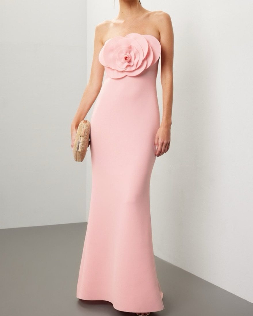 badgley mischka rose gold dress Embroidered Midi Dress