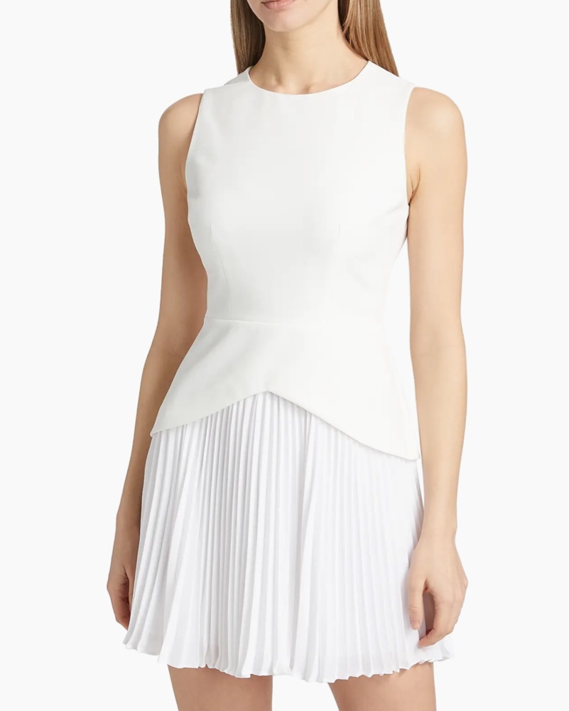 white puffy mini dress CHARLOTTE Strapless Satin Mini Dress