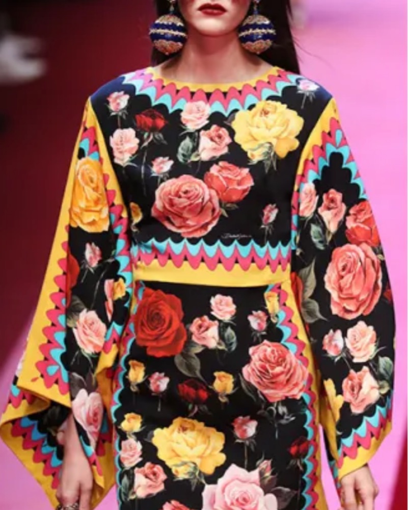 Dolce & Gabbana Rose Print Caftan Runway by Dolce + Gabbana - Pickle
