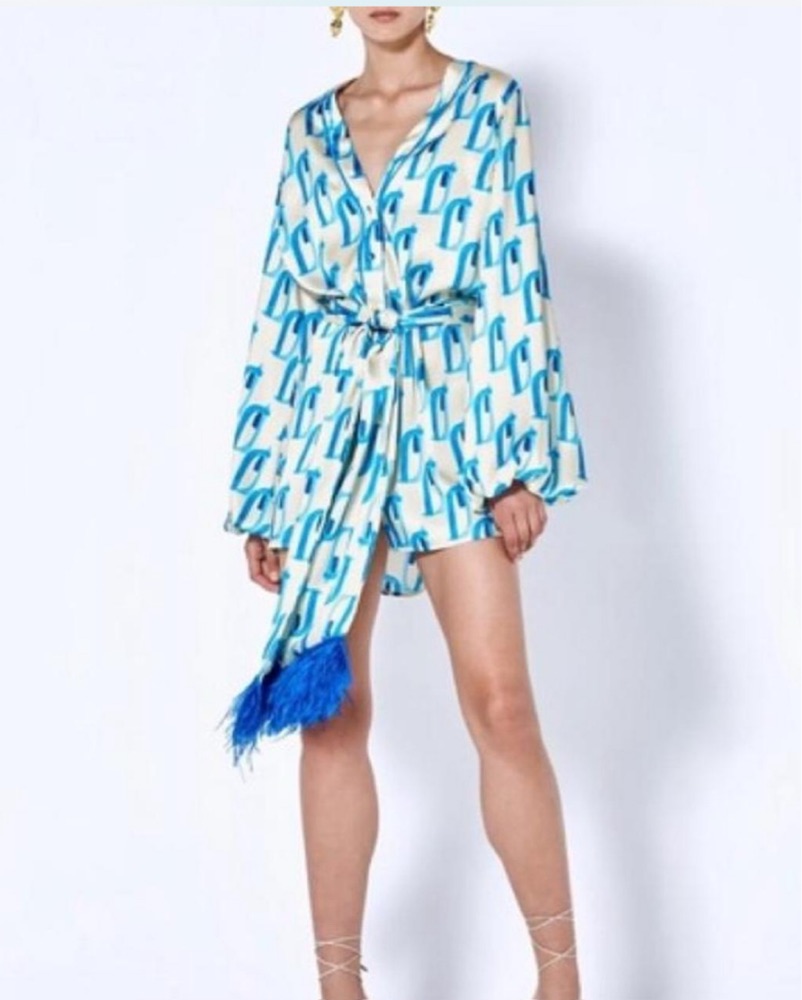 Alexis Blue/white Dress Feather Accent by Alexis - Pickle