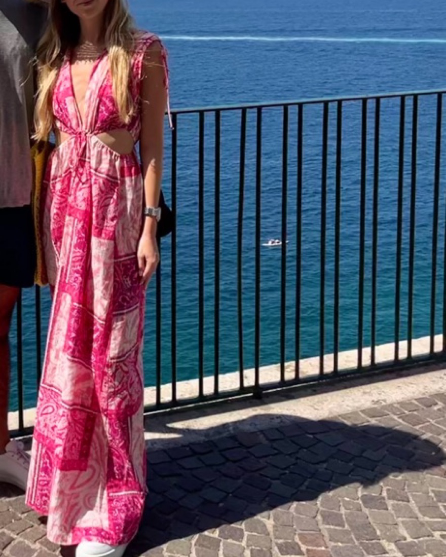 pink patchwork maxi dress Pink Floral Patchwork Maxi Dress