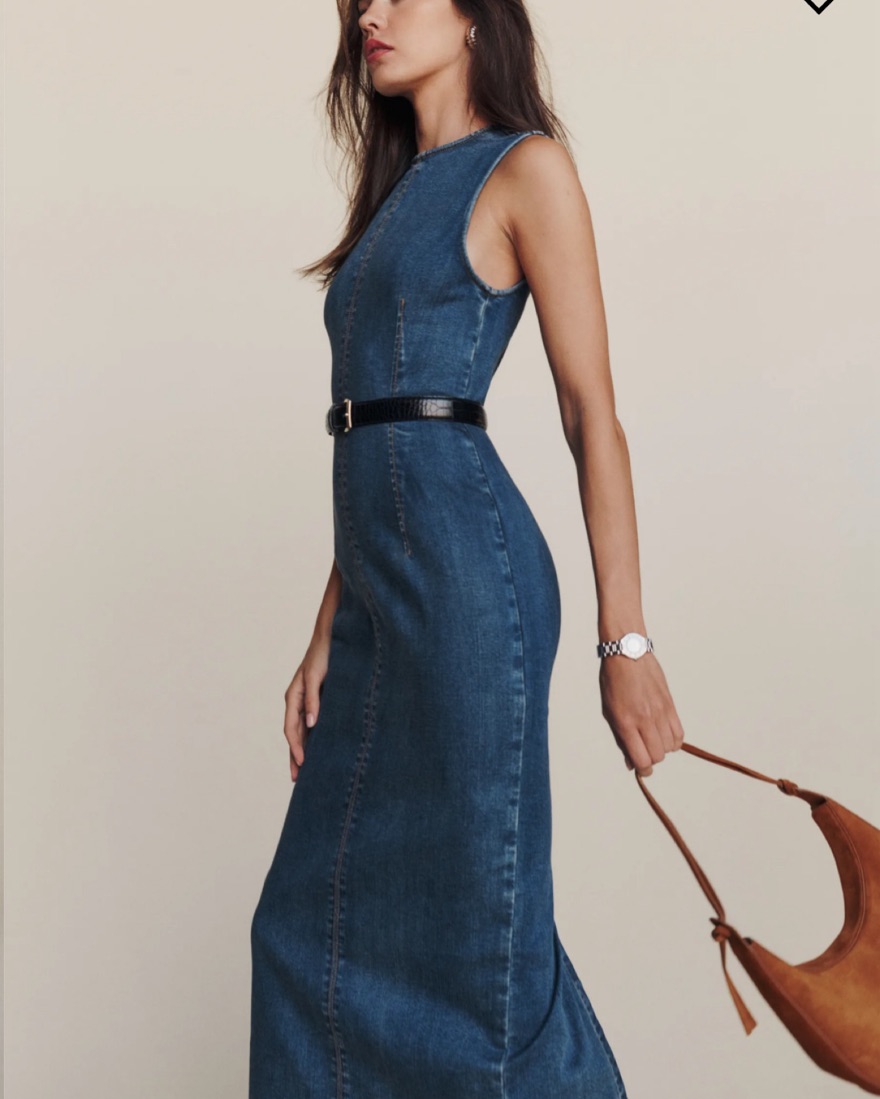 Reformation Kendi Denim Midi Dress by Reformation - Pickle