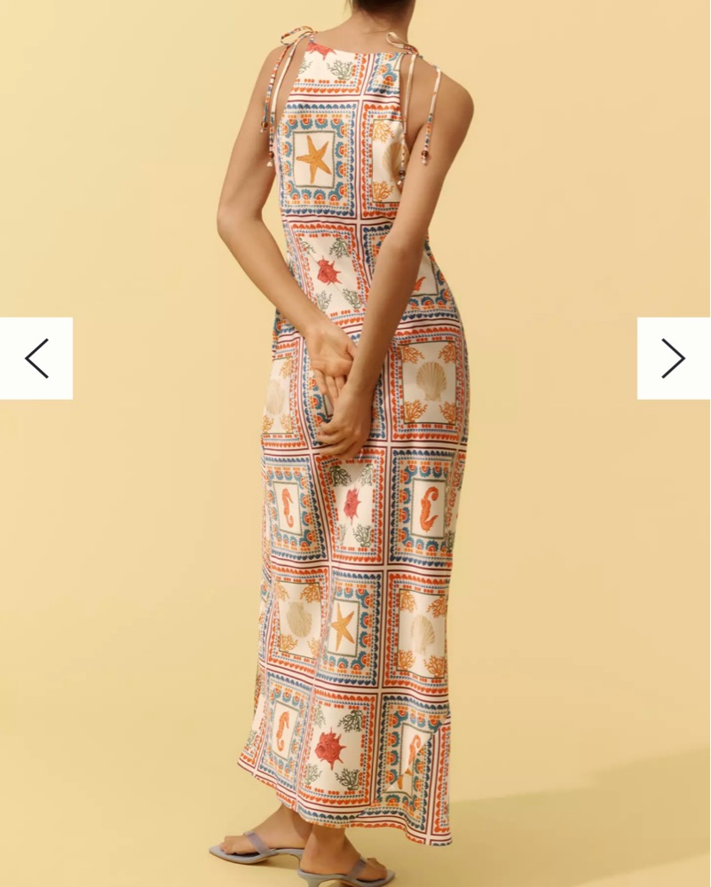 Anthropologie Tie-Neck Column Midi Dress by Anthropologie - Pickle