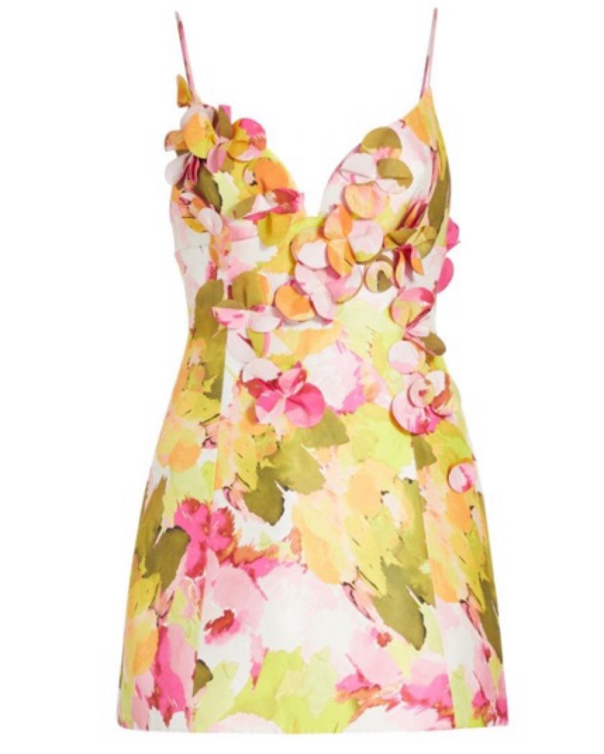 acler castleford 3d floral fit & flare mini dress Black dress with a loose fit MOLINNE – Bizuu main image 0