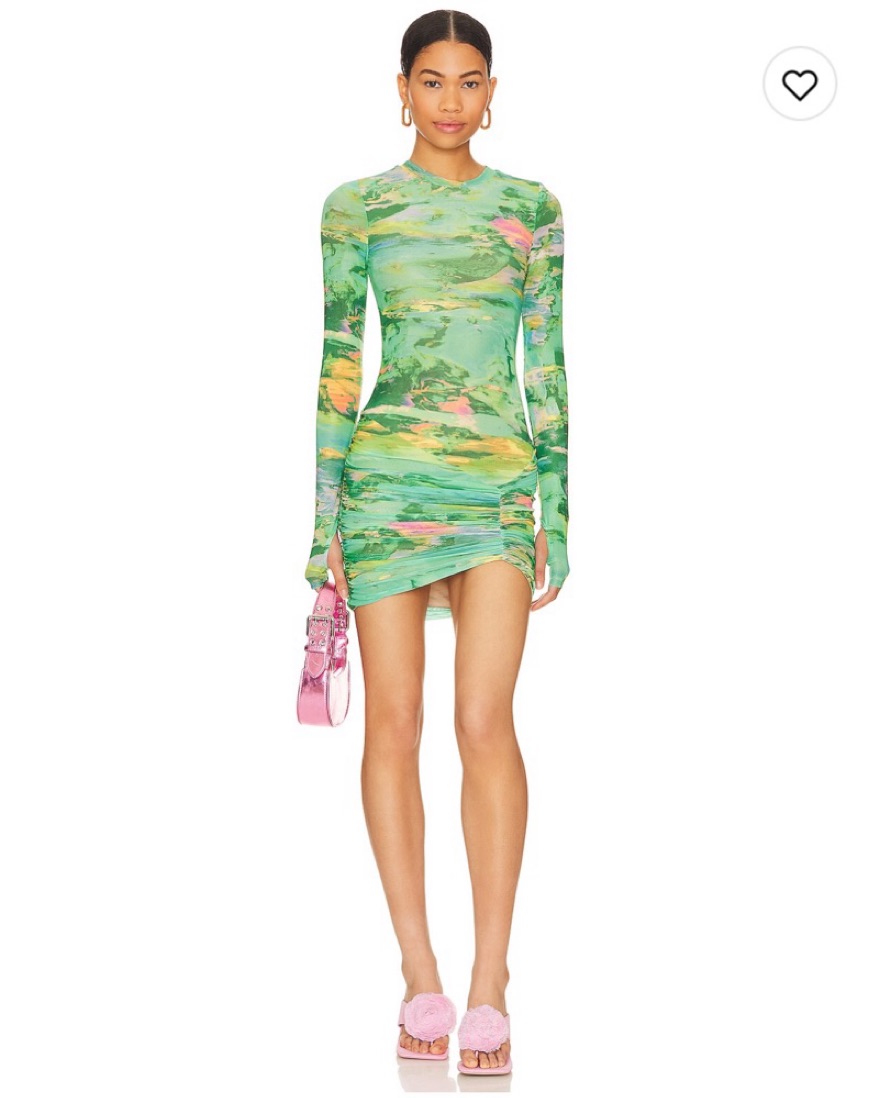 ★SCULPTOR★ Acid Farm Mini Dress Acid Green SC25S312GR AFRM Mirza Mini Dress Acid Green Marble | Pickle