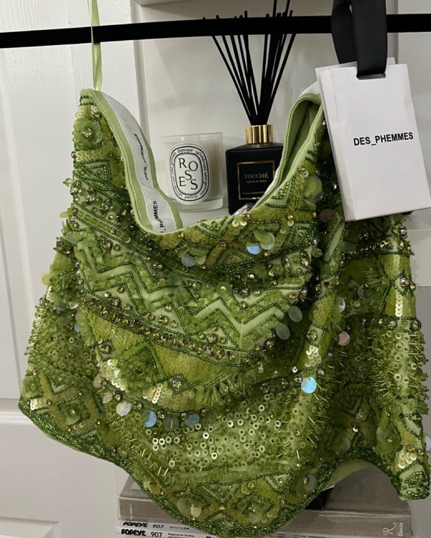 des phemmes green dress Kimberly