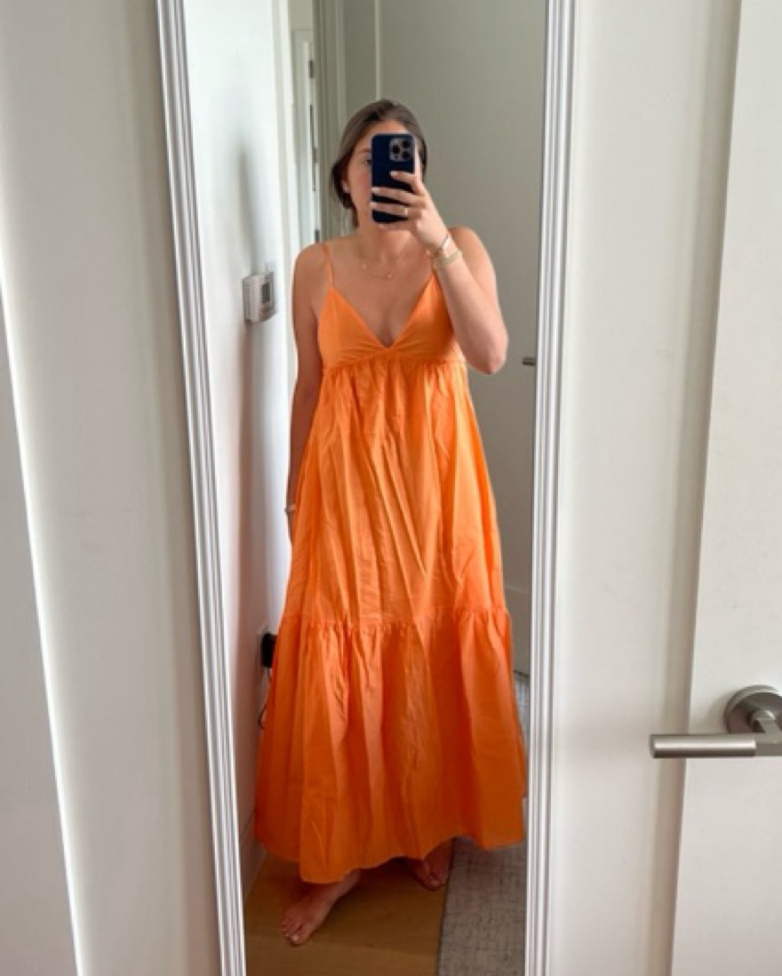 faithfull the brand orange dress FAITHFULL Biarritz Singlet Maxi Dress in Terracotta Ombre