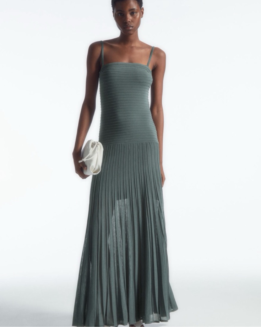 COS Pleated Knitted Maxi Dress by COS - Pickle