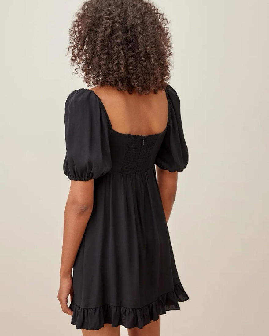 Reformation Black Puff Sleeve Mini Dress by Reformation - Pickle