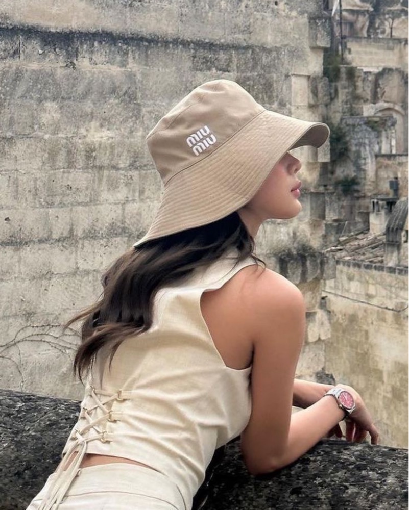 Miu Miu Khaki Cowboy Drill Hat by Miu Miu - Pickle