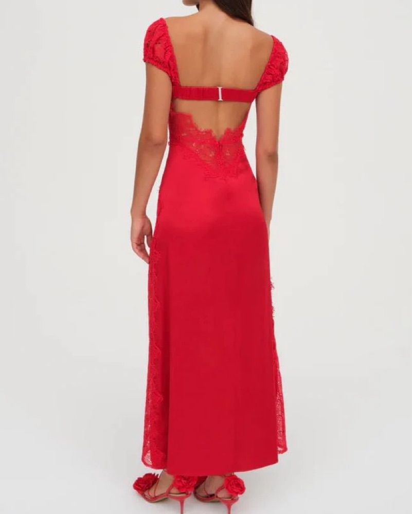 for love and lemons red maxi dress Fringe Hearts Maxi Dress  Red