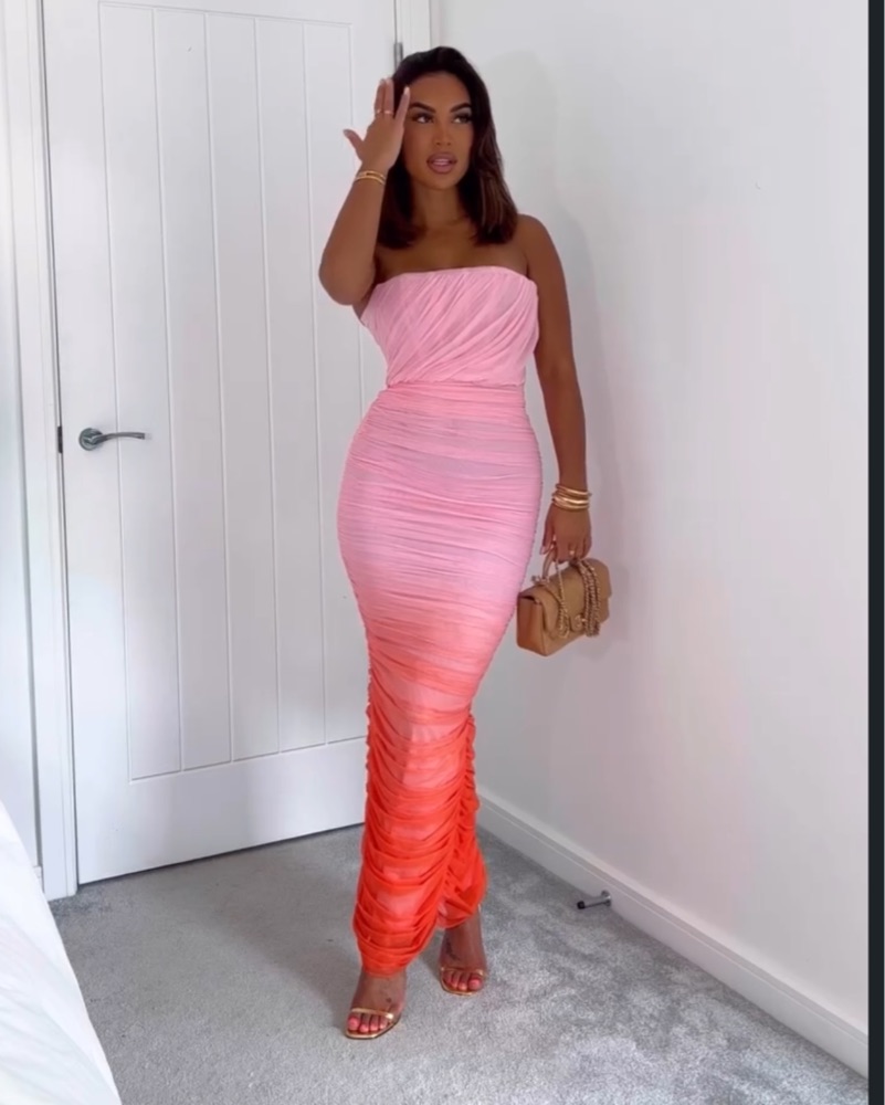 House Of CB Ombre Pink Orange Maxi Dress by House of CB - Pickle