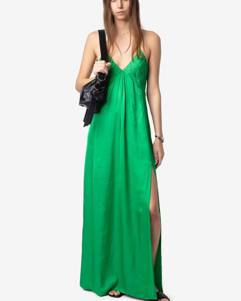 Green Satin Zadig & Voltaire Dress by Zadig & Voltaire - Pickle