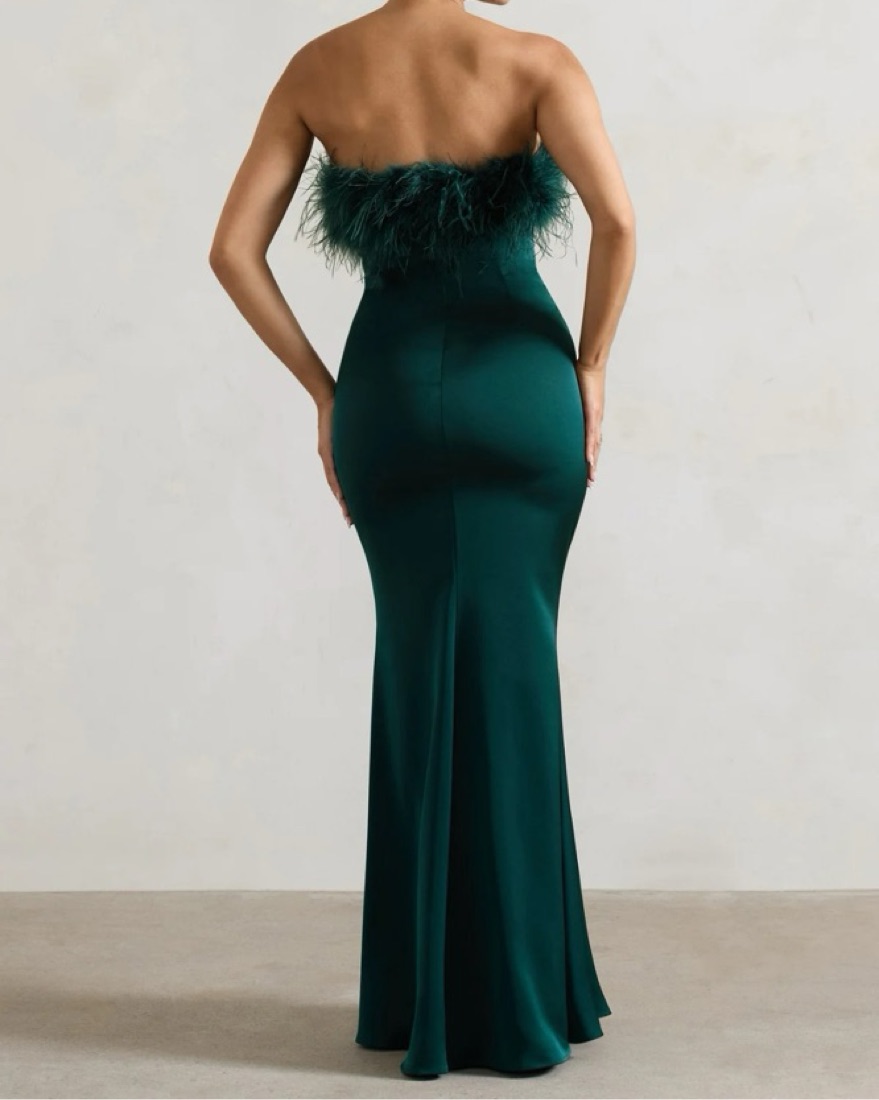 club london green sequin dress Lesley Bottle Green Plunge-Neck Maxi Dress – Club L London