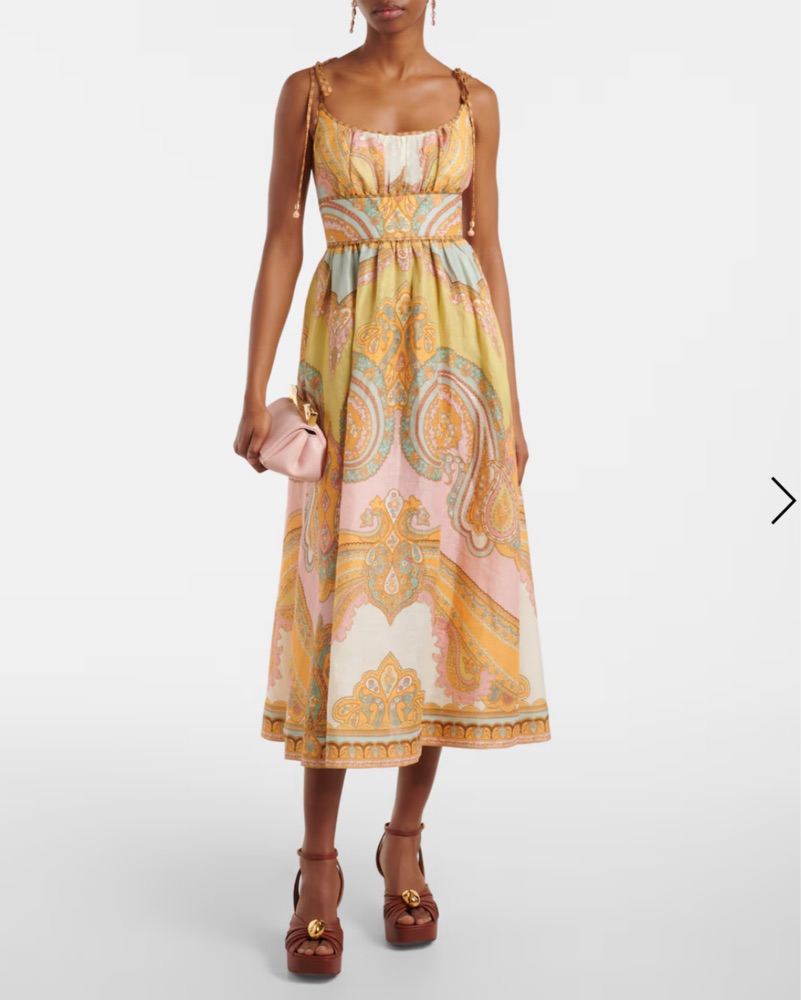 【Zimmermann】Maxine printed linen midi dress ZIMMERMANN Maxine printed linen midi dress | NET-A-PORTER