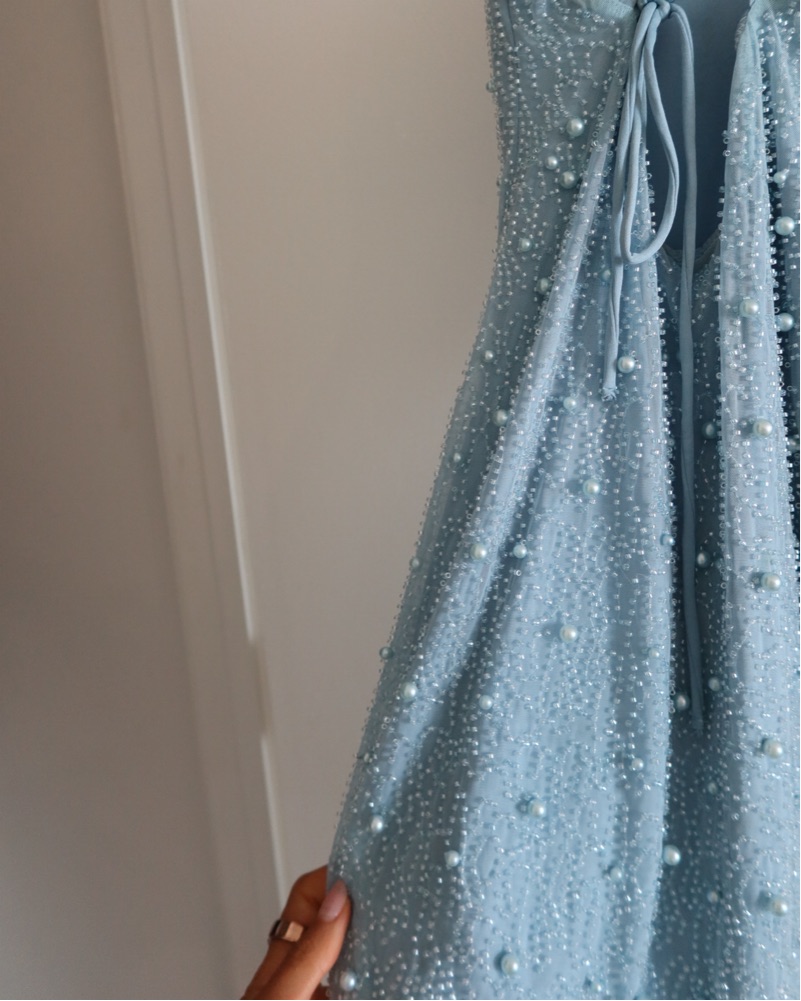 oh polly blue glitter dress Always Ready Black Faux Leather Dress – Shop the Mint main image 0