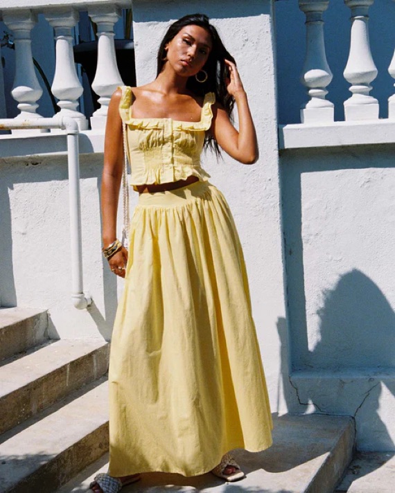 Yellow Two Piece Skirt Set by Princess Polly - Pickle