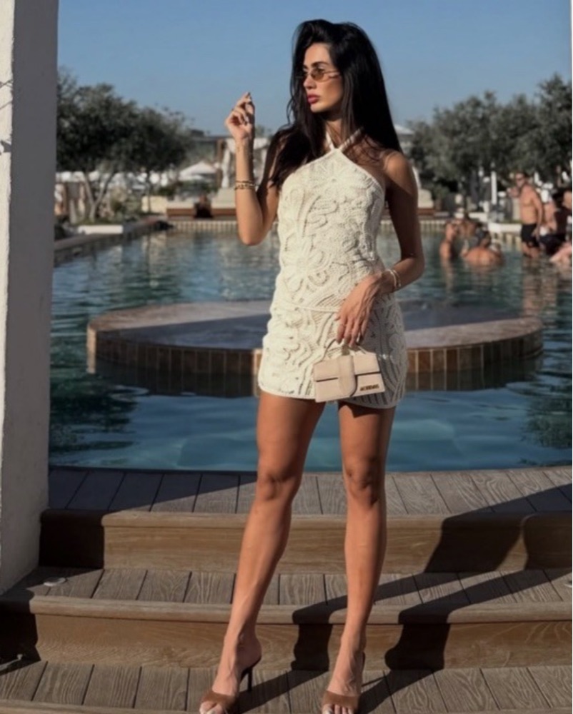 halter neck sparkly dress Sequin-Embellished Halterneck Mini Dress in Silver - 6 main image 0