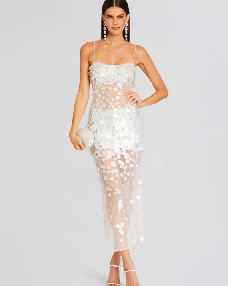 white and gold or blue and black dress Gold Golden Dusk Sequin Dress main image 1