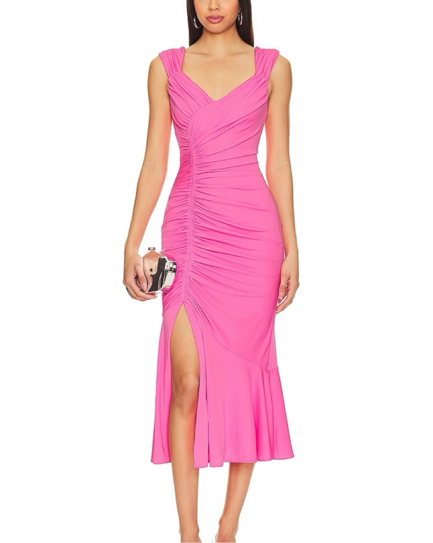 cinq a sept ruched dress Cinq a Sept Mireya Dress in Blue