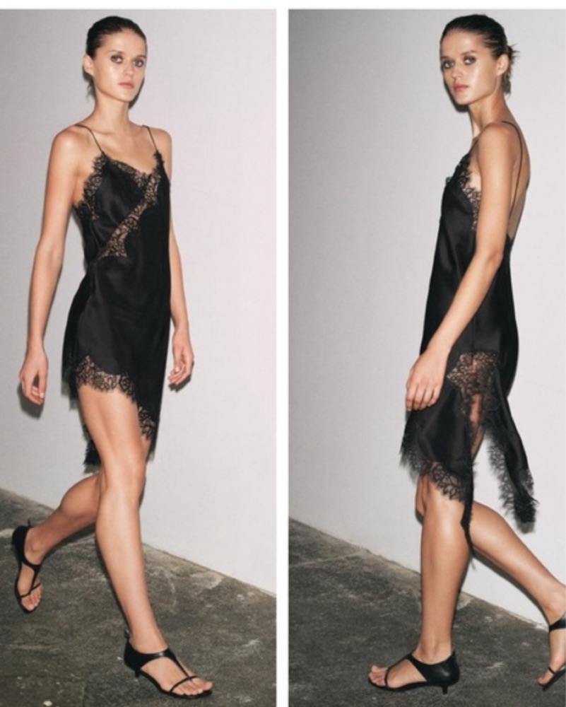 Zara Black Lace Asymmetrical Dress by Zara - Pickle