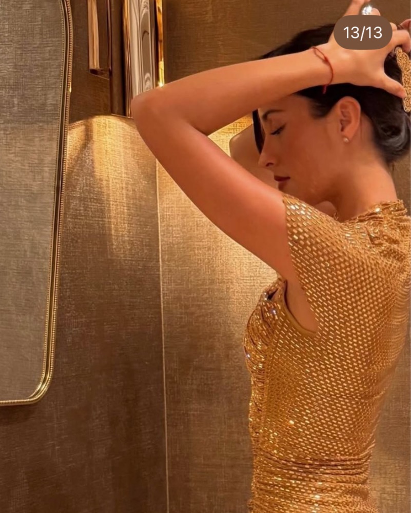 Self Portrait Gold Rhinestone Gown by Self Portrait - Pickle