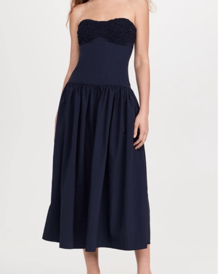 navy drop waist midi dress Drop-Waist Sleeveless Midi Dress
