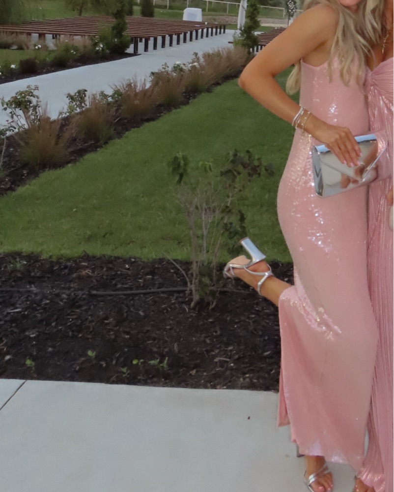 revolve glitter dress Pink Sequin Dress