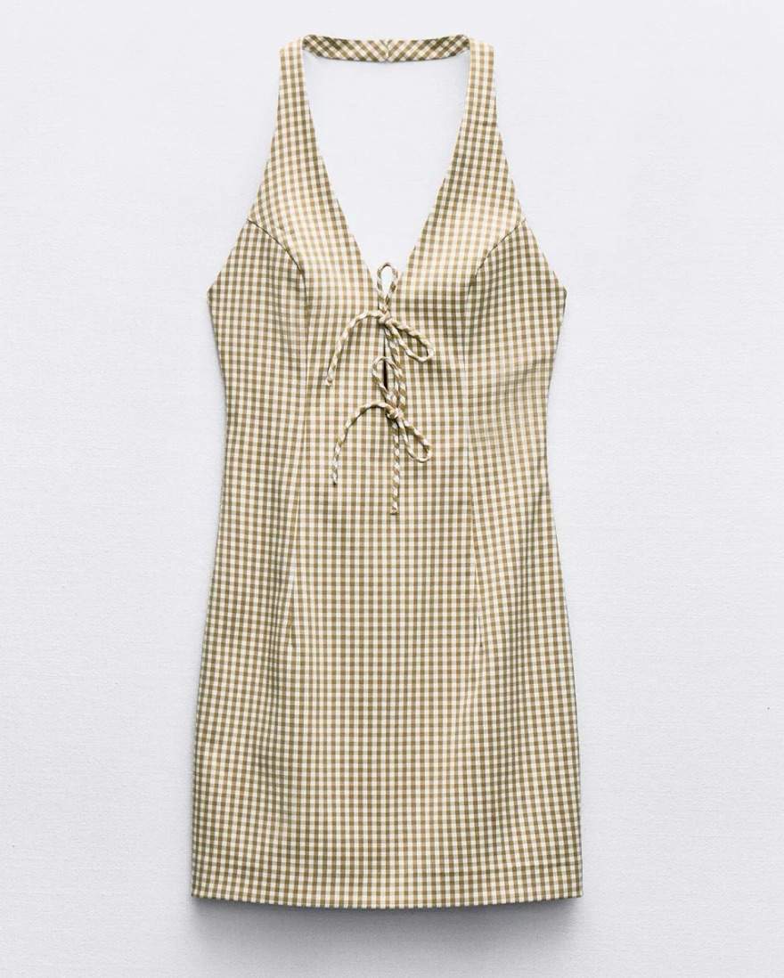 Zara Gingham Halter Dress by Zara - Pickle