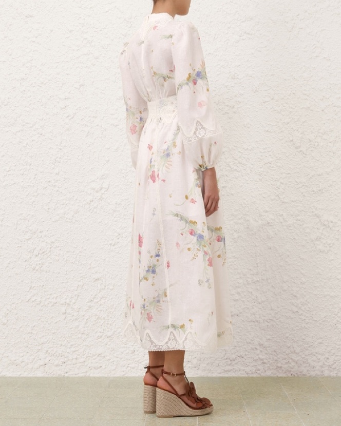 Zimmermann Lucky Lace Plunge Midi Dress by Zimmermann - Pickle