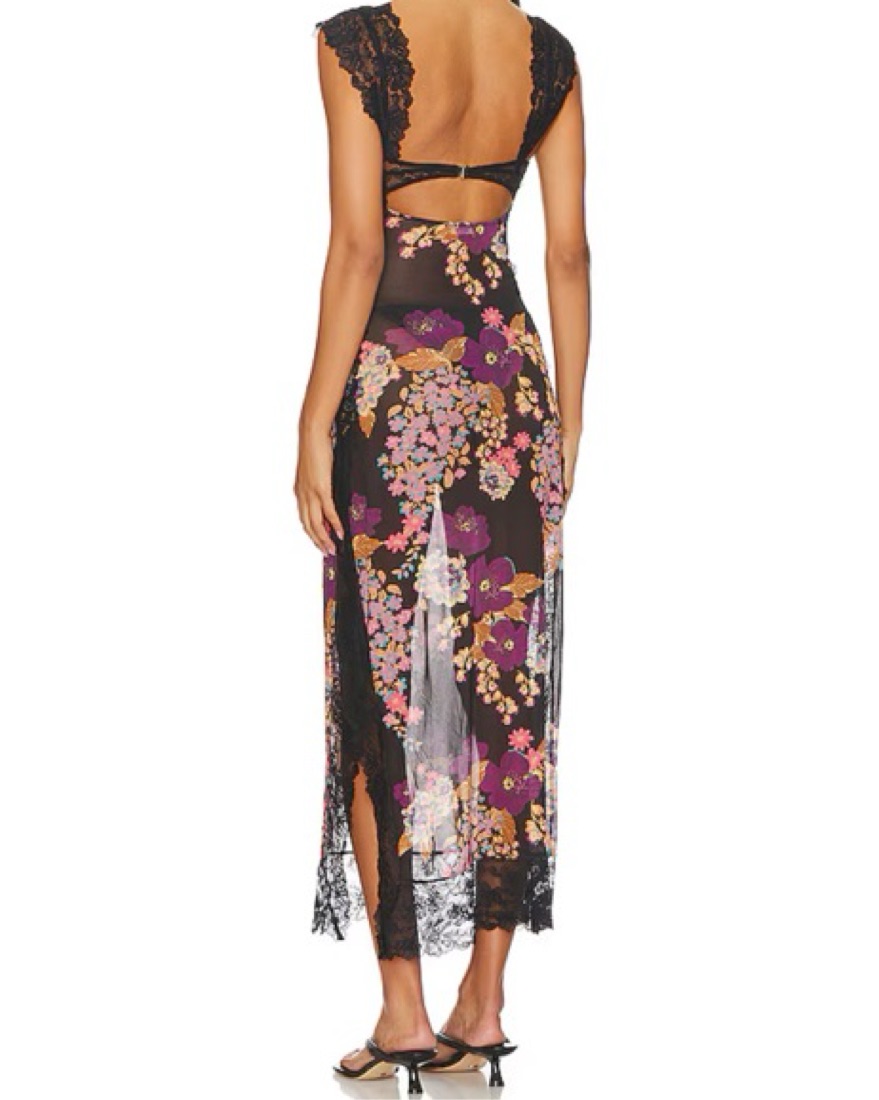Free People Floral Sheer Midi Dress by Free People - Pickle