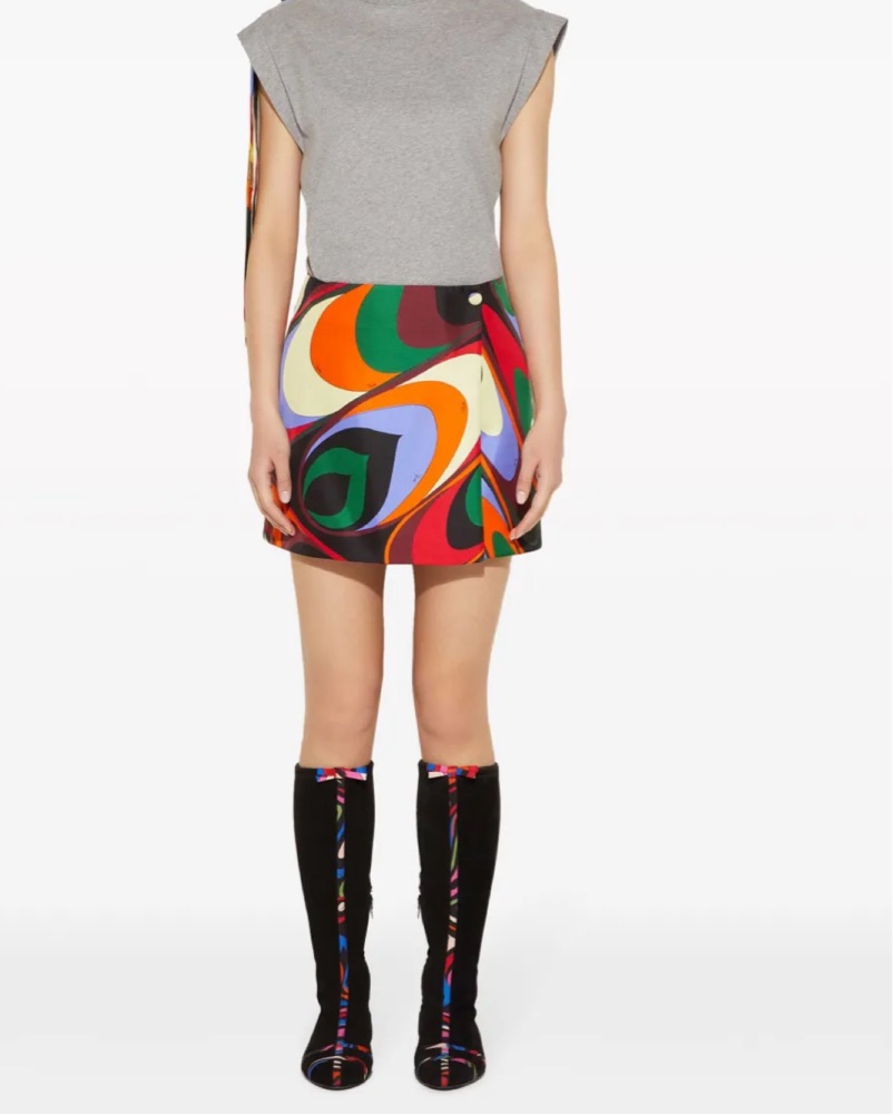 Emilio Pucci Silk Wrap Mini Skirt by Pucci - Pickle