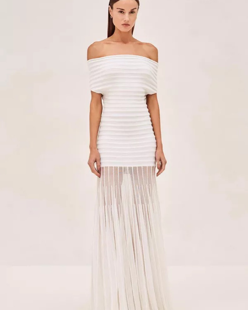 sabo skirt knit dress White and Brown Stripe Knit Long Sleeve Button Mini Kaeli Dress – SABO main image 0