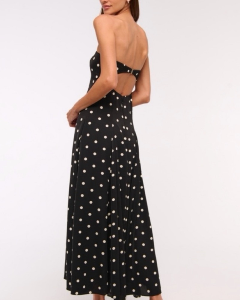 all black midi dress Cotton Sateen Pleated Midi Dress in Black