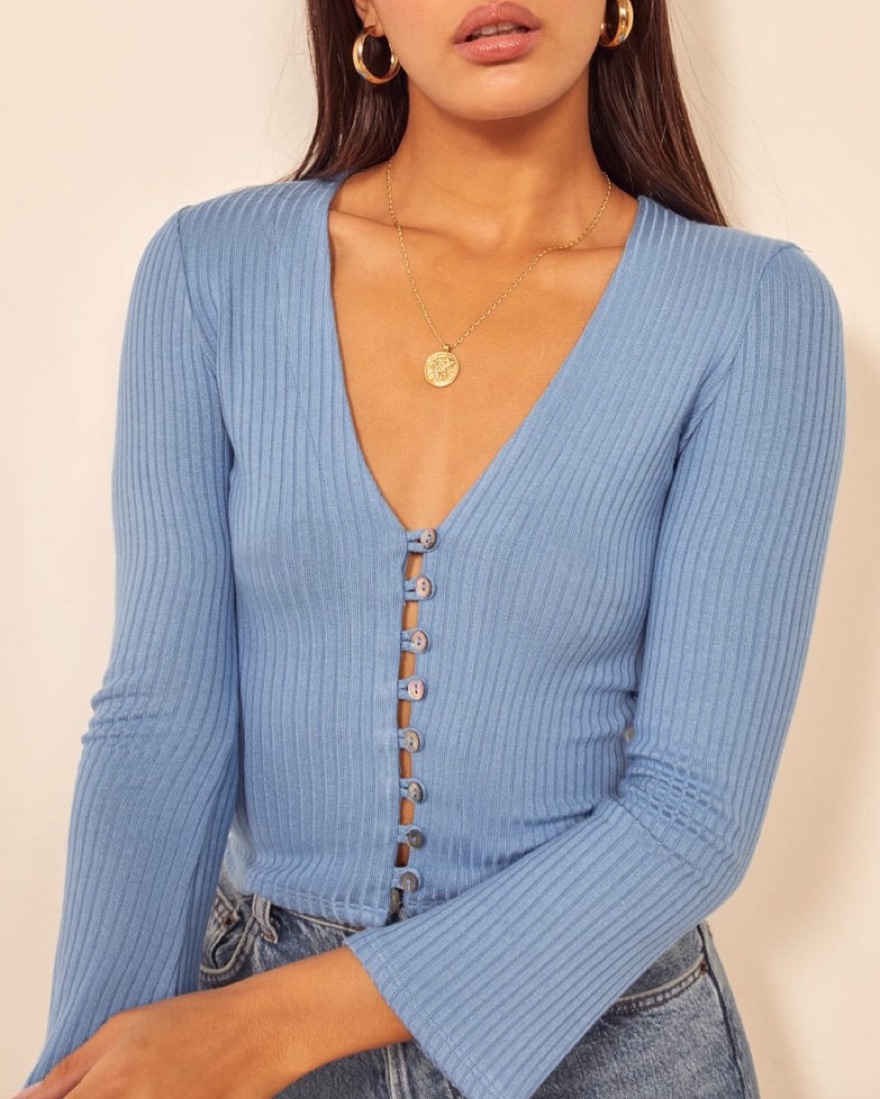 Reformation Gellar Knit Top by Reformation - Pickle