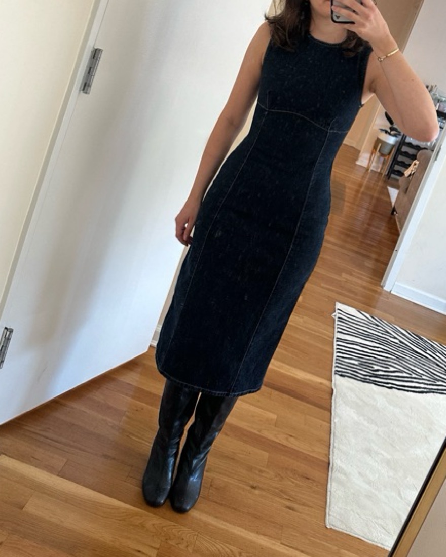 Zara TRF Denim Midi Dress by Zara - Pickle