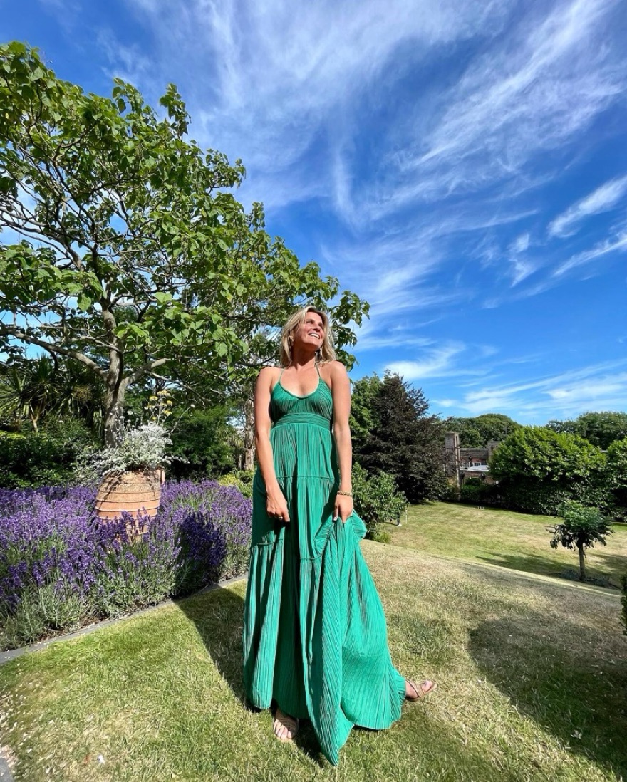 green alc dress Lara Satin Pleated Gown main image 0