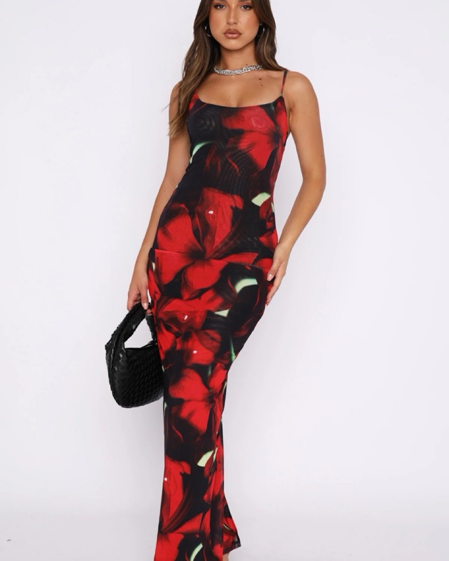 white black and red dress Color Blocked Maxi Dress (Black-Red-White) – Ethnic Expressions