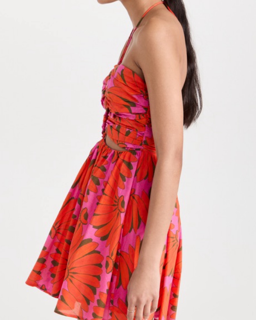 take me to rio mini dress orange FARM Rio Orange One Shoulder Mini Dress with Cut-Out