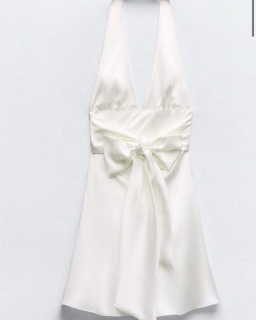 White Satin Zara Dress by Zara - Pickle