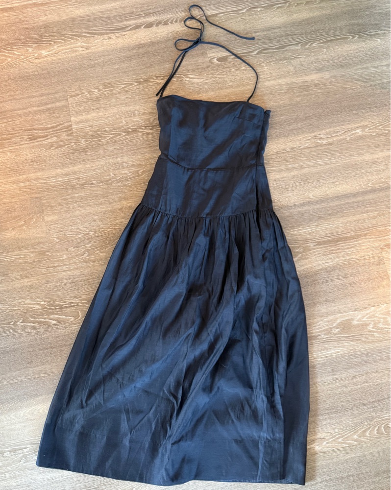 asymmetrical bodice dress Burgundy Asymmetrical Drop Waist Valentina Midi Dress main image 1