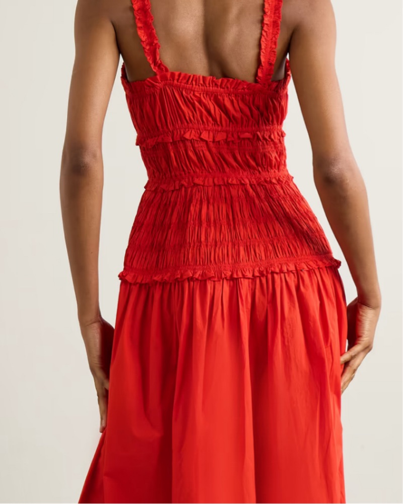 doen marianne dress red Doen Marianne Midi Dress in Red by Doen