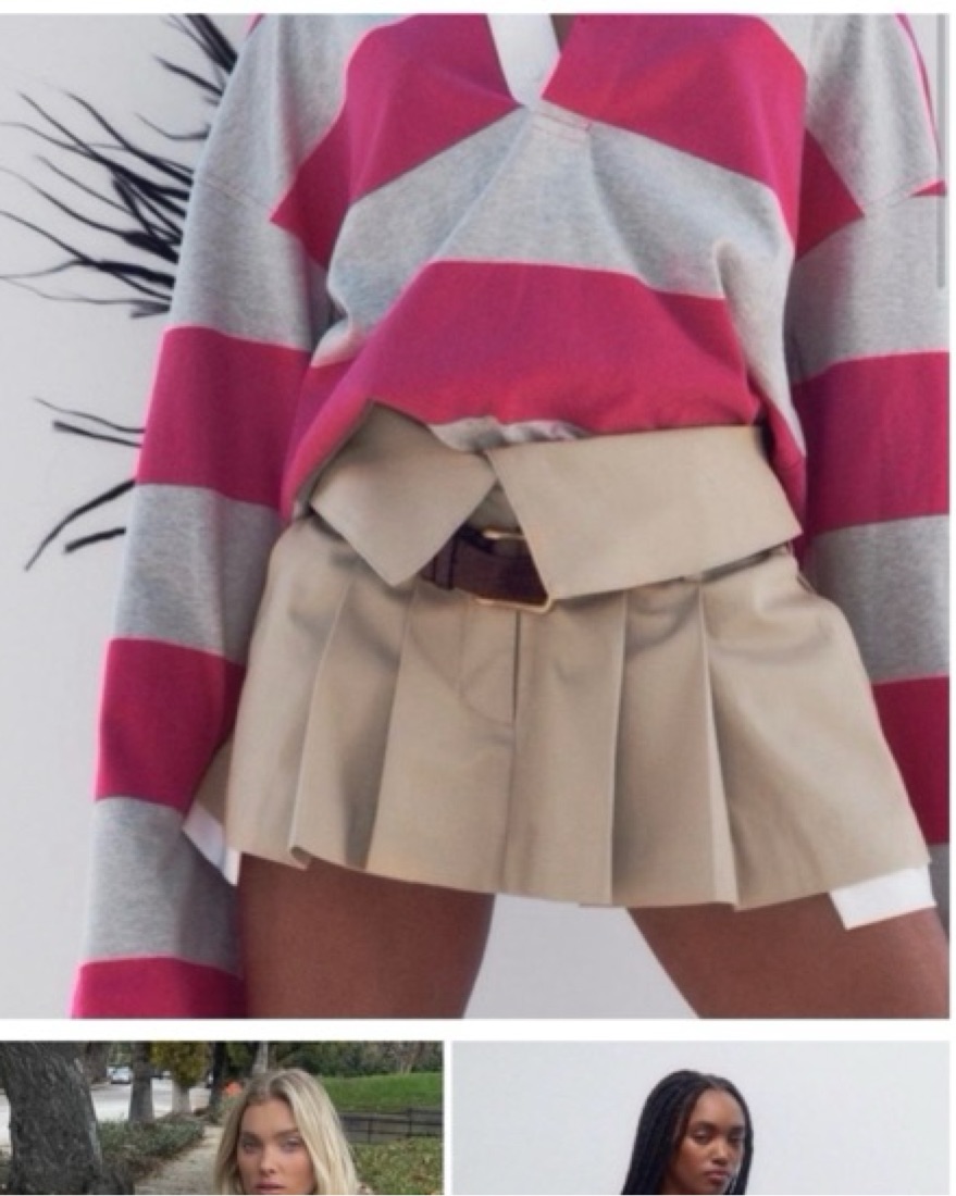 Helsa Chino Pleated Mini Skort by Helsa - Pickle