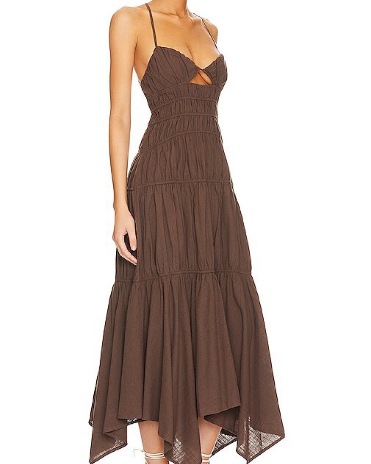SNDYS Tahlia Dress In Chocolate by SNDYS - Pickle