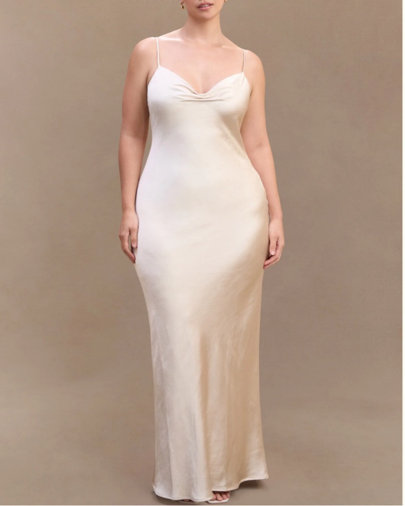 Meshki Light Gold Satin Maxi Dress by Meshki - Pickle