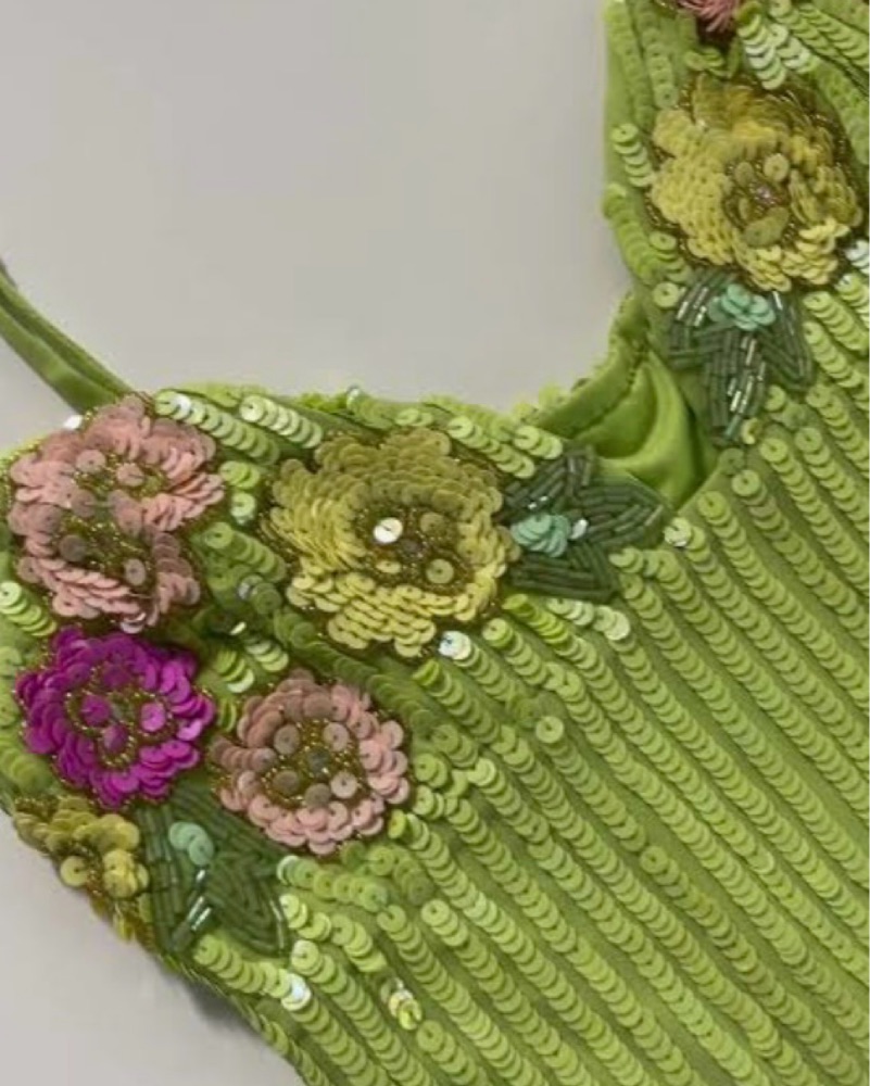 cal embellished mini dress in lime green MAJORELLE by Majorelle PE25DROP4
