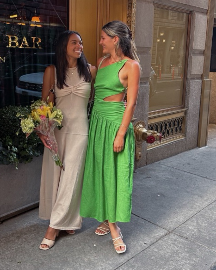 ★Mac Duggal★ Green プリーツ入り シマースリーブ ドレス Green Summer Dress | Pickle
