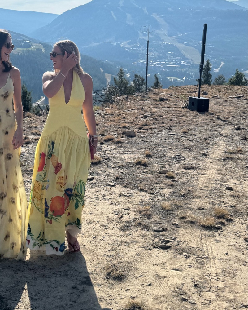 alemais yellow halter dress ALMAIS Dahlia Linen-blend Halter Gown in Yellow